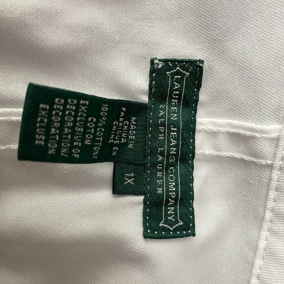 Ralph Lauren White Cotton Womens Jacket, Size  24" + 26 " 1X - Picture 3 of 6